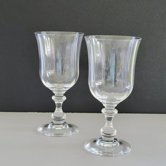 Mikasa French Countryside Water Goblet Set of 2, Clear Optic Design Discontinued - Picture 1 of 8
